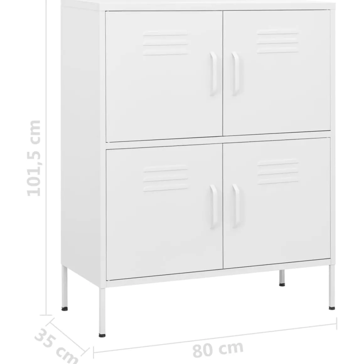 Armario auxiliar Offix 4 puertas con 2 estantes 101,5x80x35 cm
