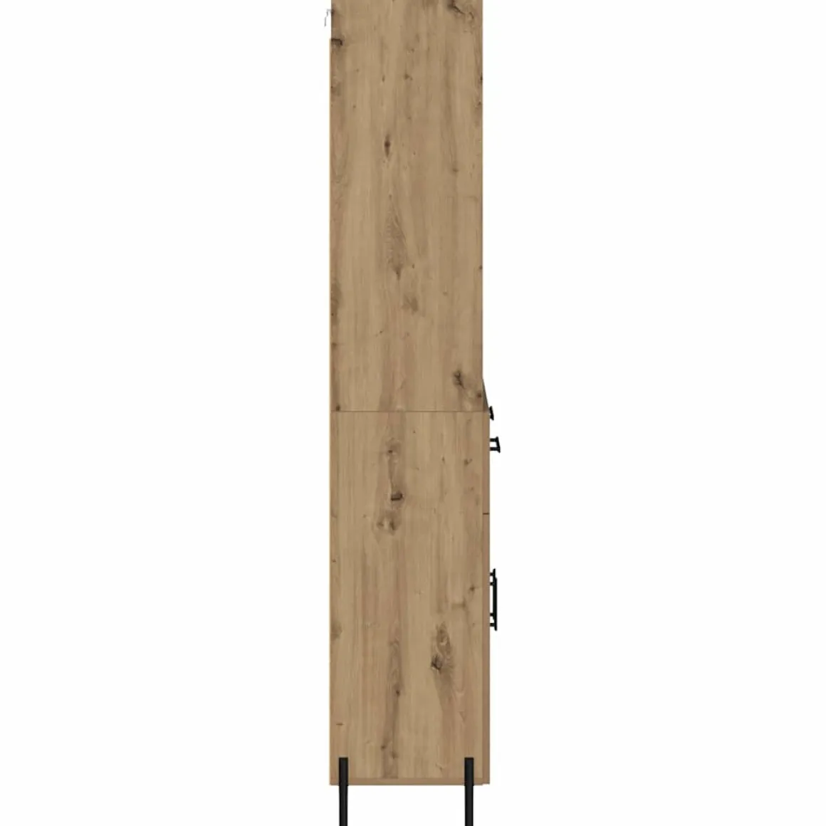 Armario auxiliar Sabina 3 estantes + 2 cajones + 2 puertas roble 180x69,5x32,5 cm