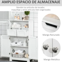 Armario auxiliar Sauce Kleankin apto para baño blanco 108,8x60x30 cm