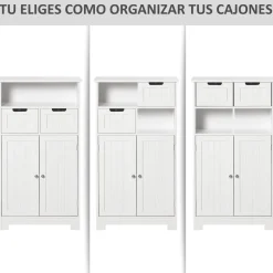 Armario auxiliar Sauce Kleankin apto para baño blanco 108,8x60x30 cm