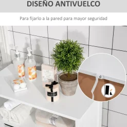 Armario auxiliar Sauce Kleankin apto para baño blanco 108,8x60x30 cm