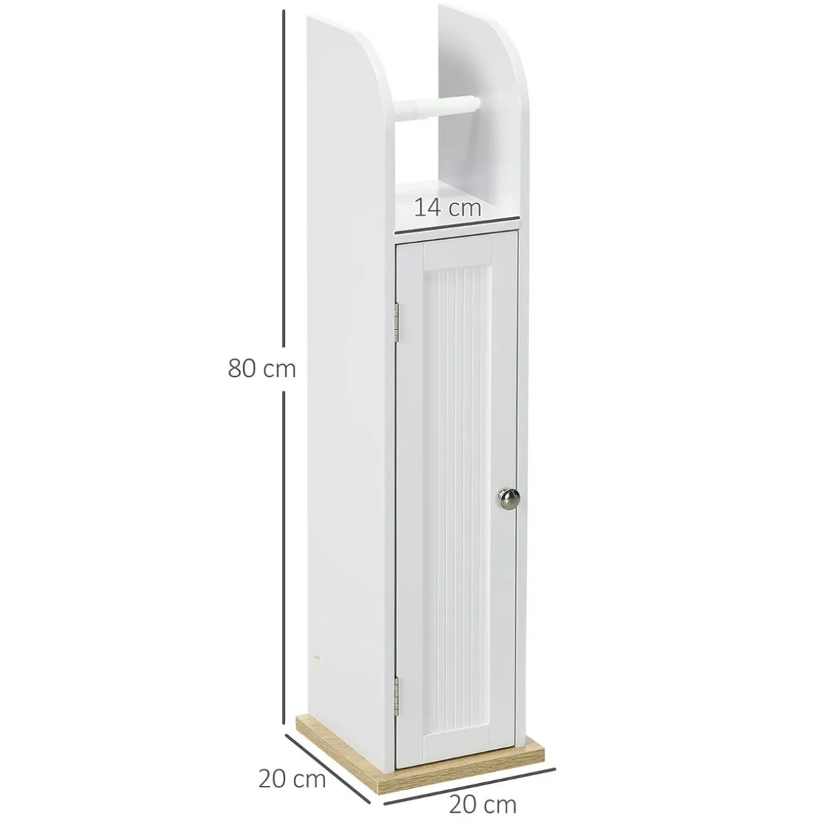 Armario auxiliar Turhe 3 compartimentos blanco 80x20x20 cm