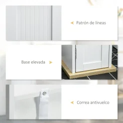 Armario auxiliar Turhe 3 compartimentos blanco 80x20x20 cm