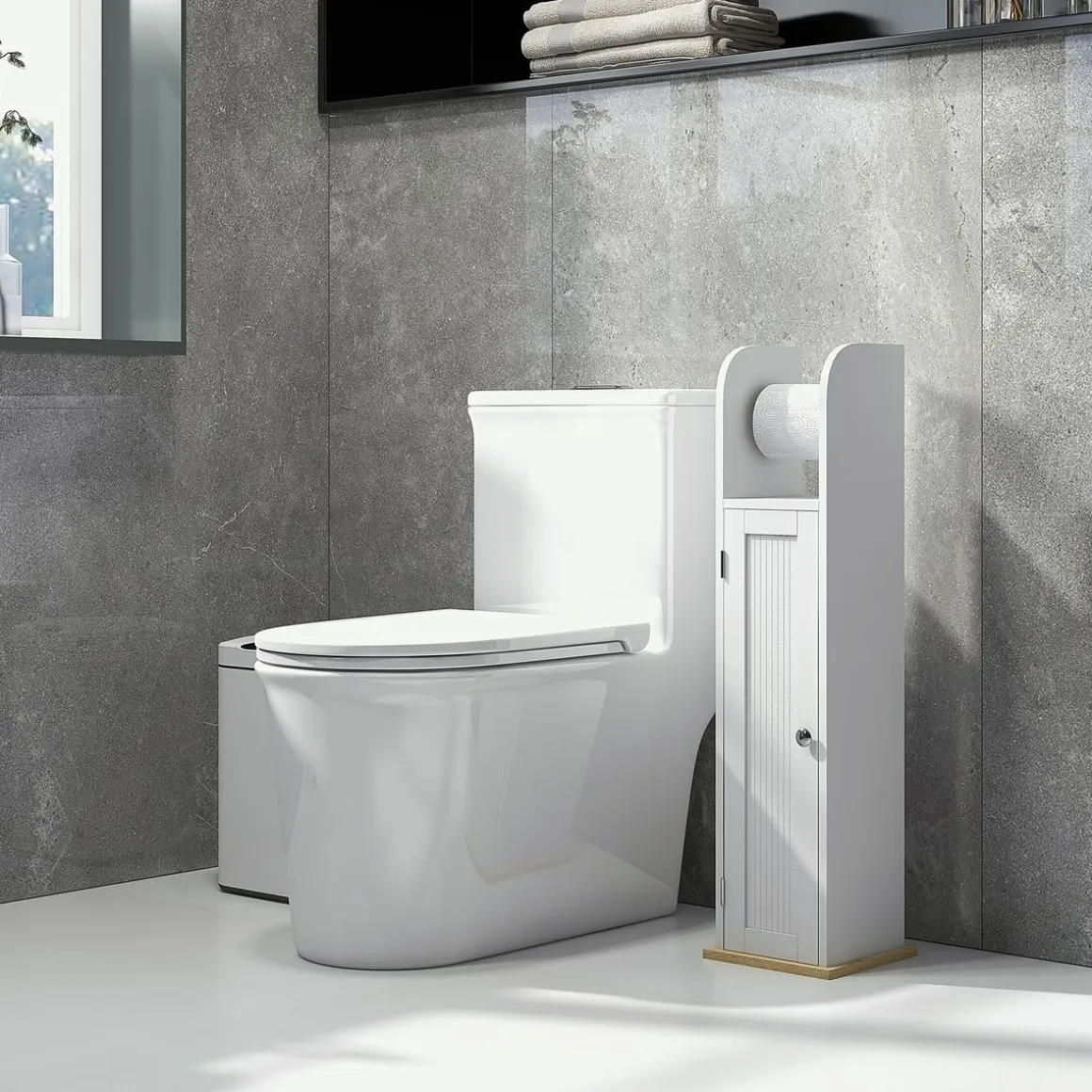 Armario auxiliar Turhe 3 compartimentos blanco 80x20x20 cm