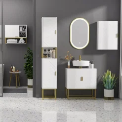 Armario auxiliar Turmalina Kleankin estantes ajustables blanco 60x40x15 cm