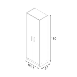 Armario auxiliar Use 2 puertas 180x58,5x37 cm
