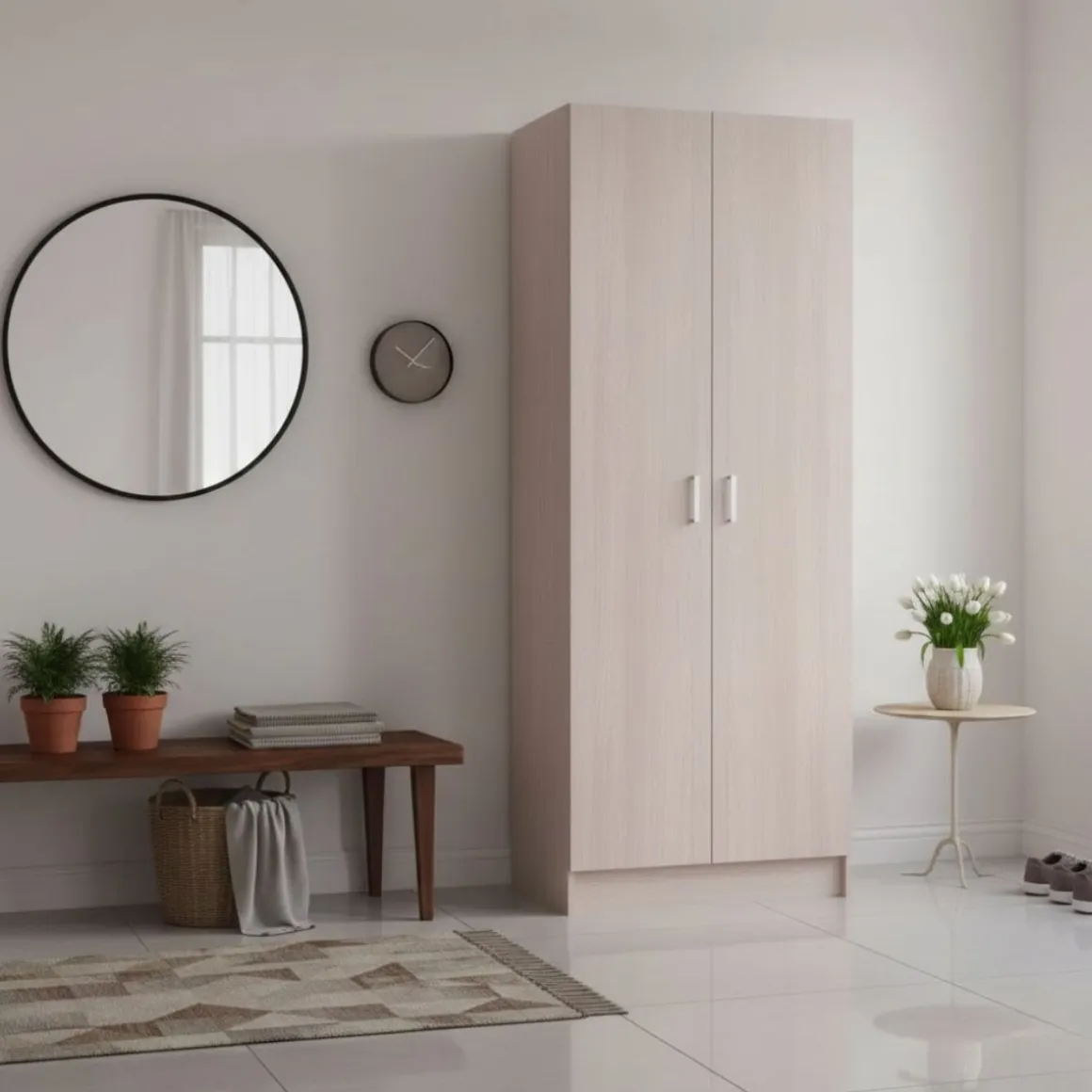 Armario auxiliar Use 2 puertas con escobero 180x73x37 cm