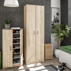 Armario auxiliar Use 2 puertas con 5 estantes natural 180x59x37 cm