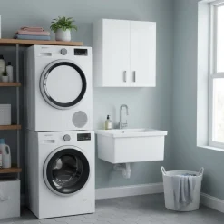 Armario auxiliar Use diseño alto con 2 puertas blanco 60x59x26,5 cm