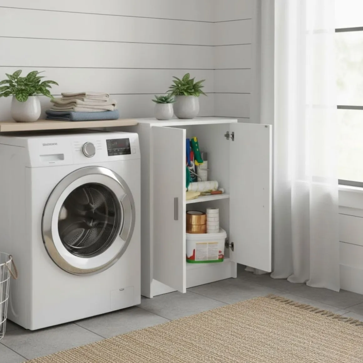 Armario auxiliar Use diseño bajo con 2 puertas blanco 80x59x37 cm
