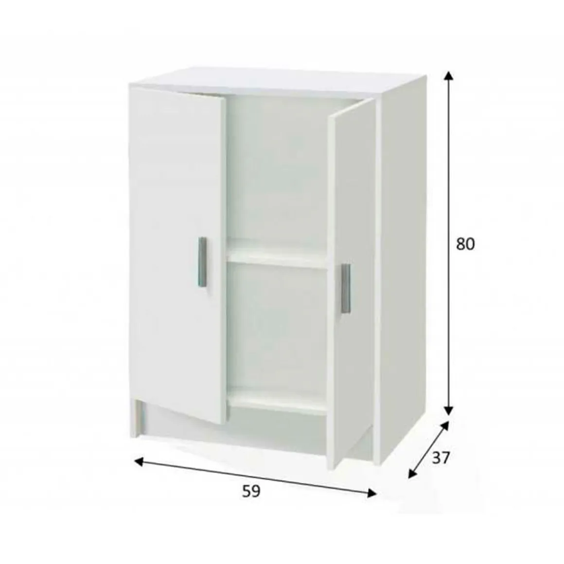 Armario auxiliar Use diseño bajo con 2 puertas blanco 80x59x37 cm