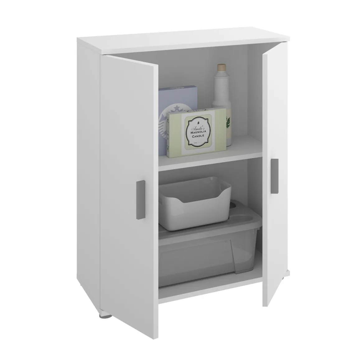 Armario bajo Fit 2 puertas 2 estantes blanco 83,8x60,9x35 cm