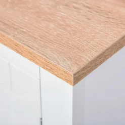 Armario bajo para baño Kleankin 2 puertas + estante ajustable blanco 60x60x30 cm