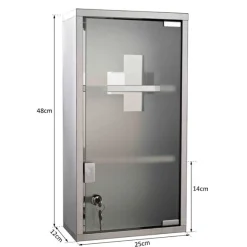 Armario botiquín Homcom 3 niveles acero inox 48x25x12 cm