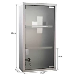 Armario botiquín Homcom 3 niveles acero inox 48x25x12 cm