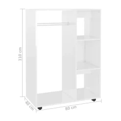 Armario Cavolo diseño sin puertas con ruedas 110x80x40 cm