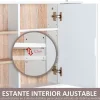 Armario con espejo de baño blanco y roble 60x14,5x49,4 cm