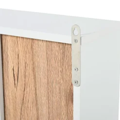 Armario con espejo de baño blanco y roble 60x14,5x49,4 cm