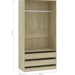 Armario Dafne sin puertas 2 cajones 200x100x50 cm