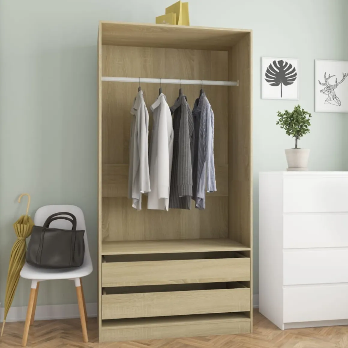 Armario Dafne sin puertas 2 cajones 200x100x50 cm