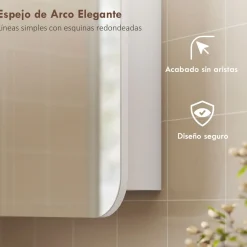 Armario de baño Arona Homcom 2 puertas con espejo blanco 66x13x68 cm