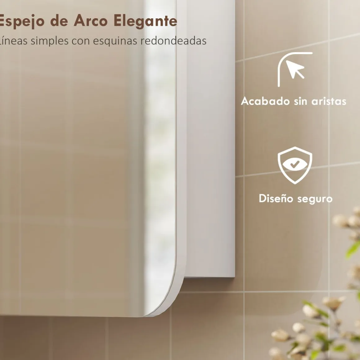 Armario de baño Arona Homcom 2 puertas con espejo blanco 66x13x68 cm