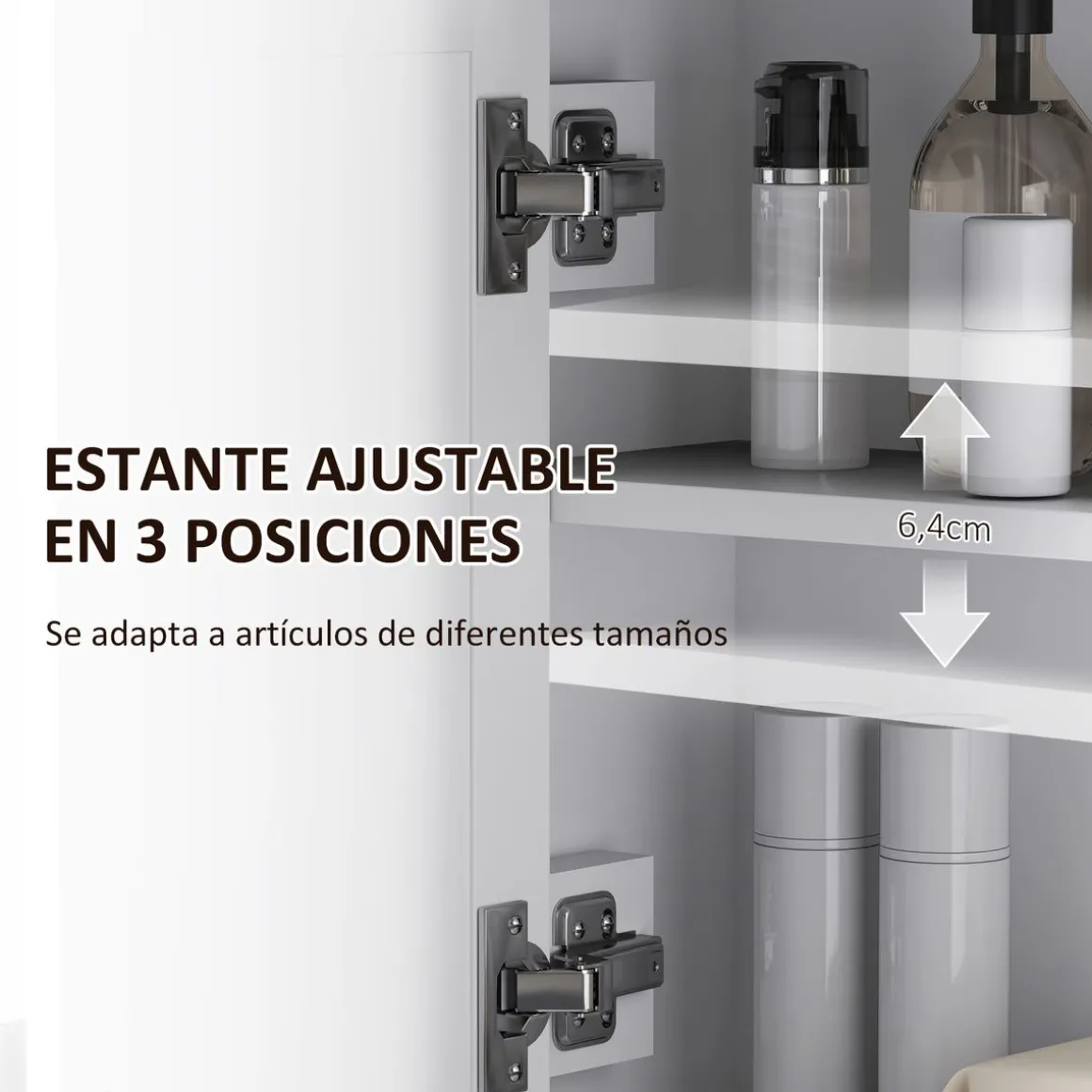 Armario de baño Brisa Homcom 2 puertas blanco/natural 49,4x60x19,5 cm