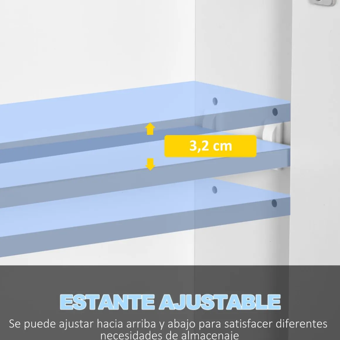 Armario de baño Chakra Kleankin con luz LED blanco 75x90x15 cm
