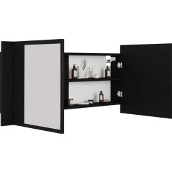 Armario de baño con espejo Rieti con luz LED 45x100x12 cm