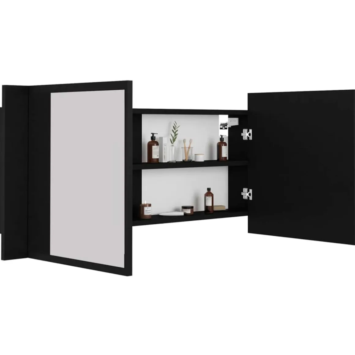 Armario de baño con espejo Rieti con luz LED 45x100x12 cm