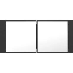 Armario de baño con espejo Rieti con luz LED 45x100x12 cm