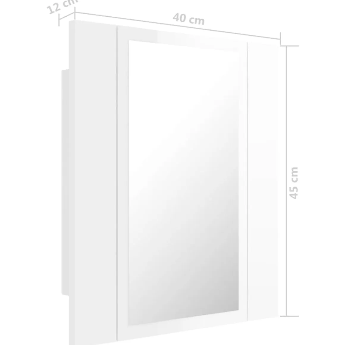 Armario de baño con espejo Rimini con luz LED 45x40x12 cm