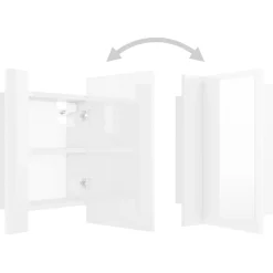 Armario de baño con espejo Rimini con luz LED 45x40x12 cm