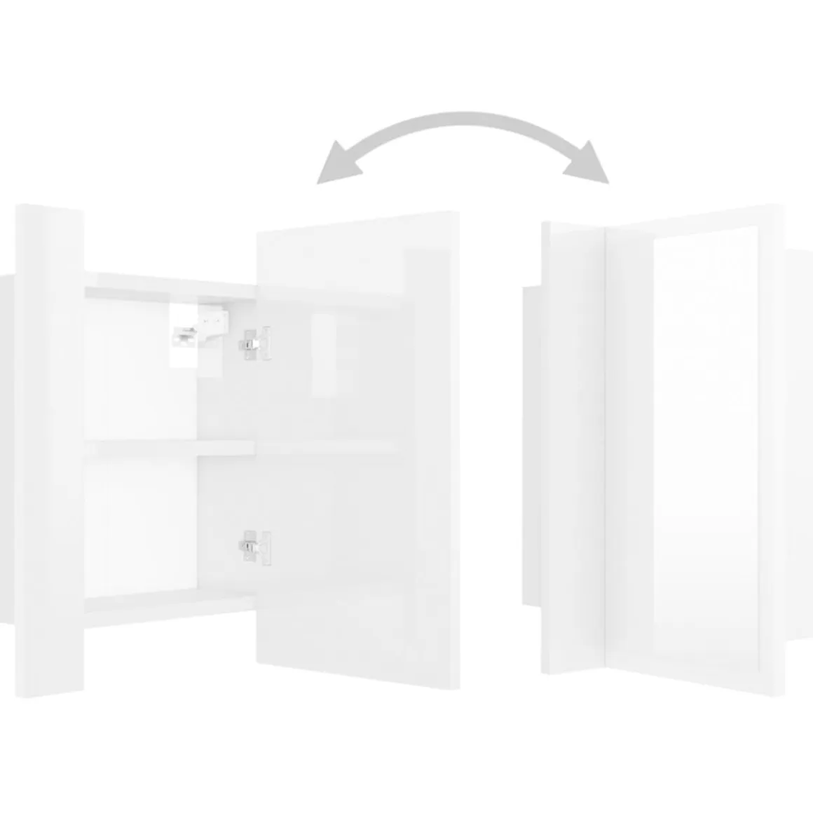 Armario de baño con espejo Rimini con luz LED 45x40x12 cm