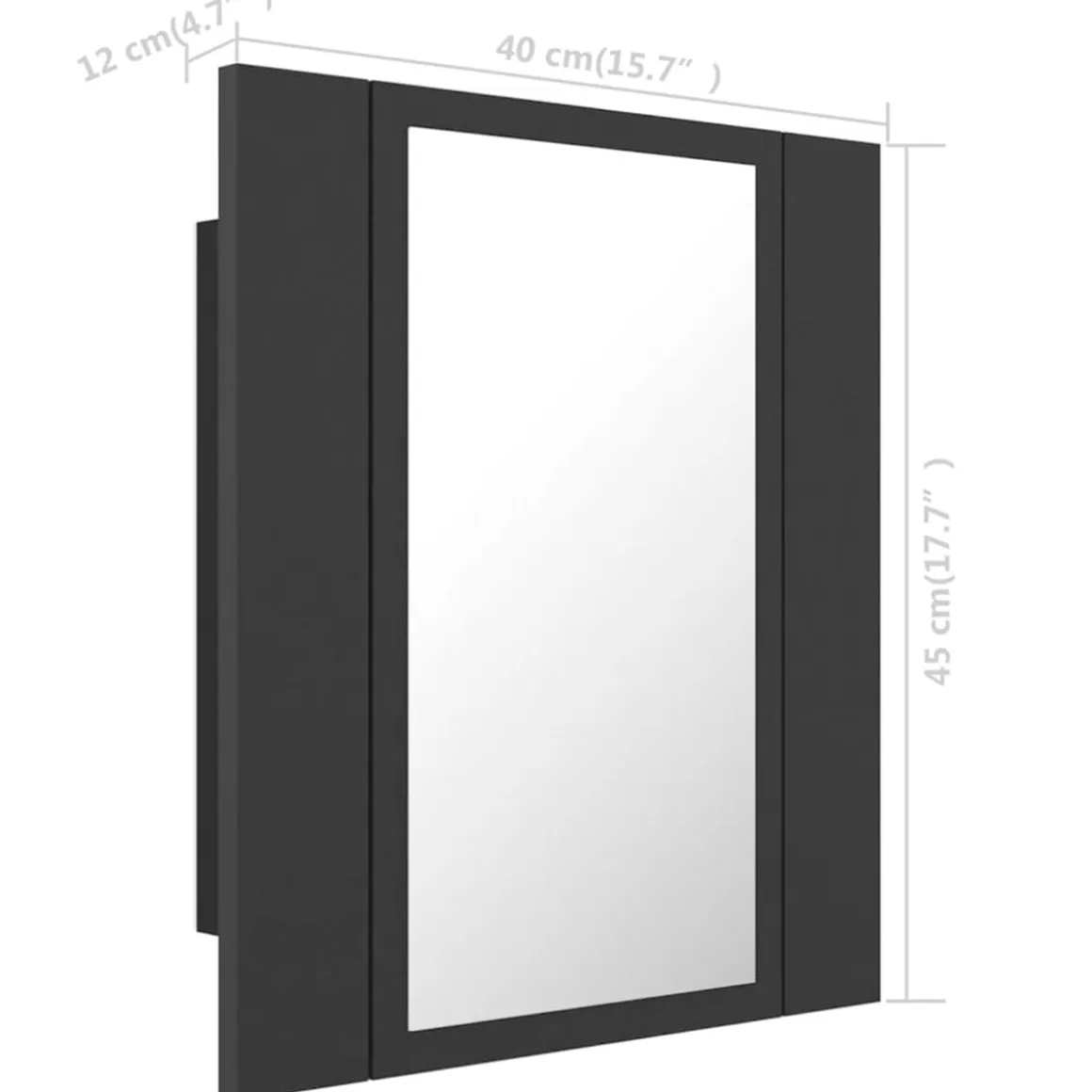 Armario de baño con espejo Rimini con luz LED 45x40x12 cm