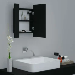 Armario de baño con espejo Rimini con luz LED 45x40x12 cm