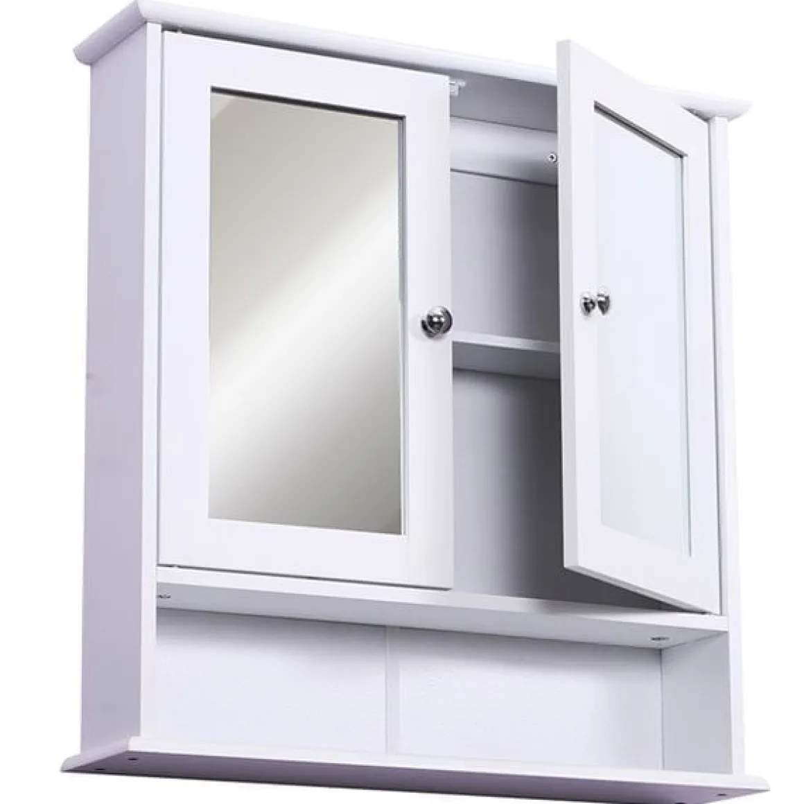 Armario de baño con espejo blanco 56x13x58 cm