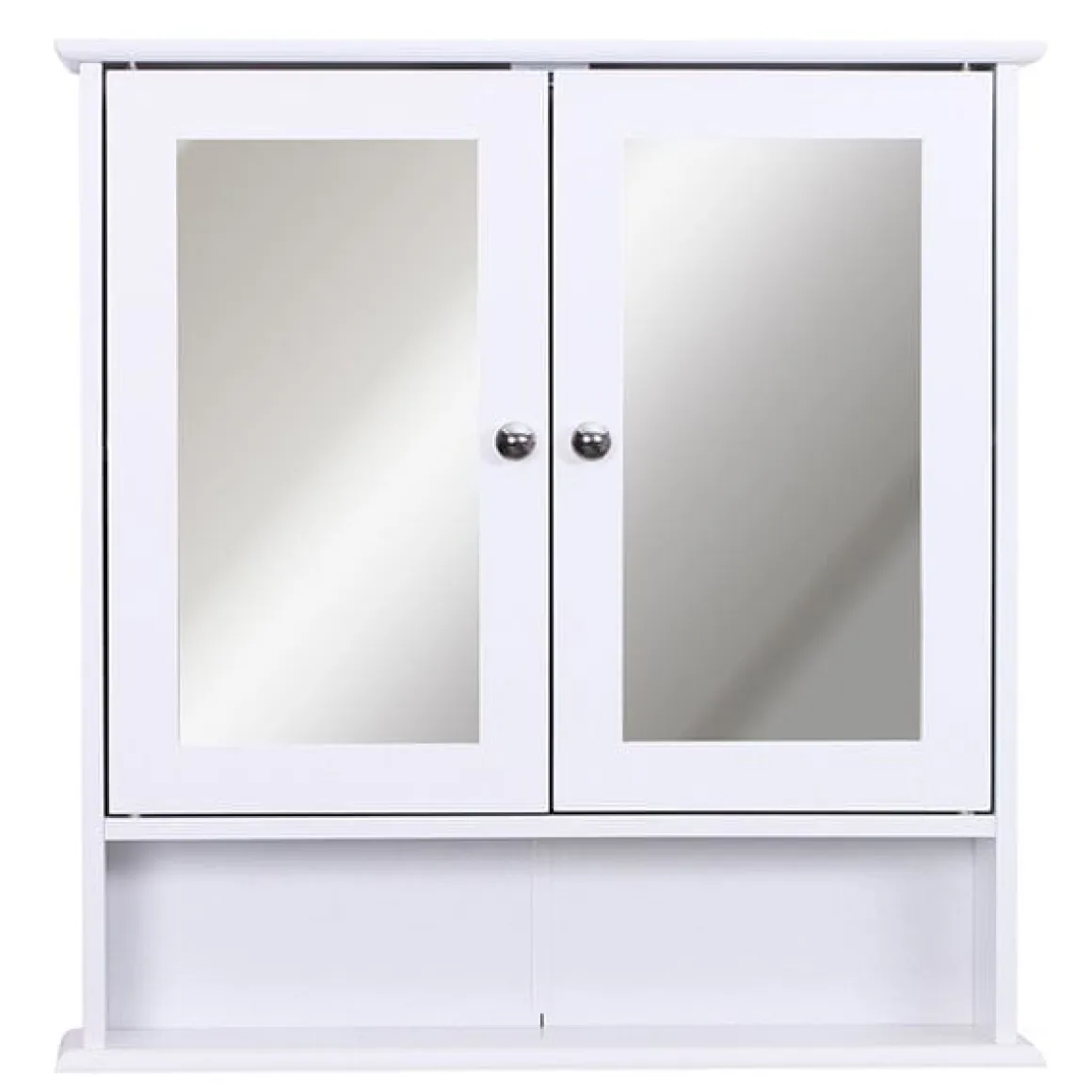 Armario de baño con espejo blanco 56x13x58 cm