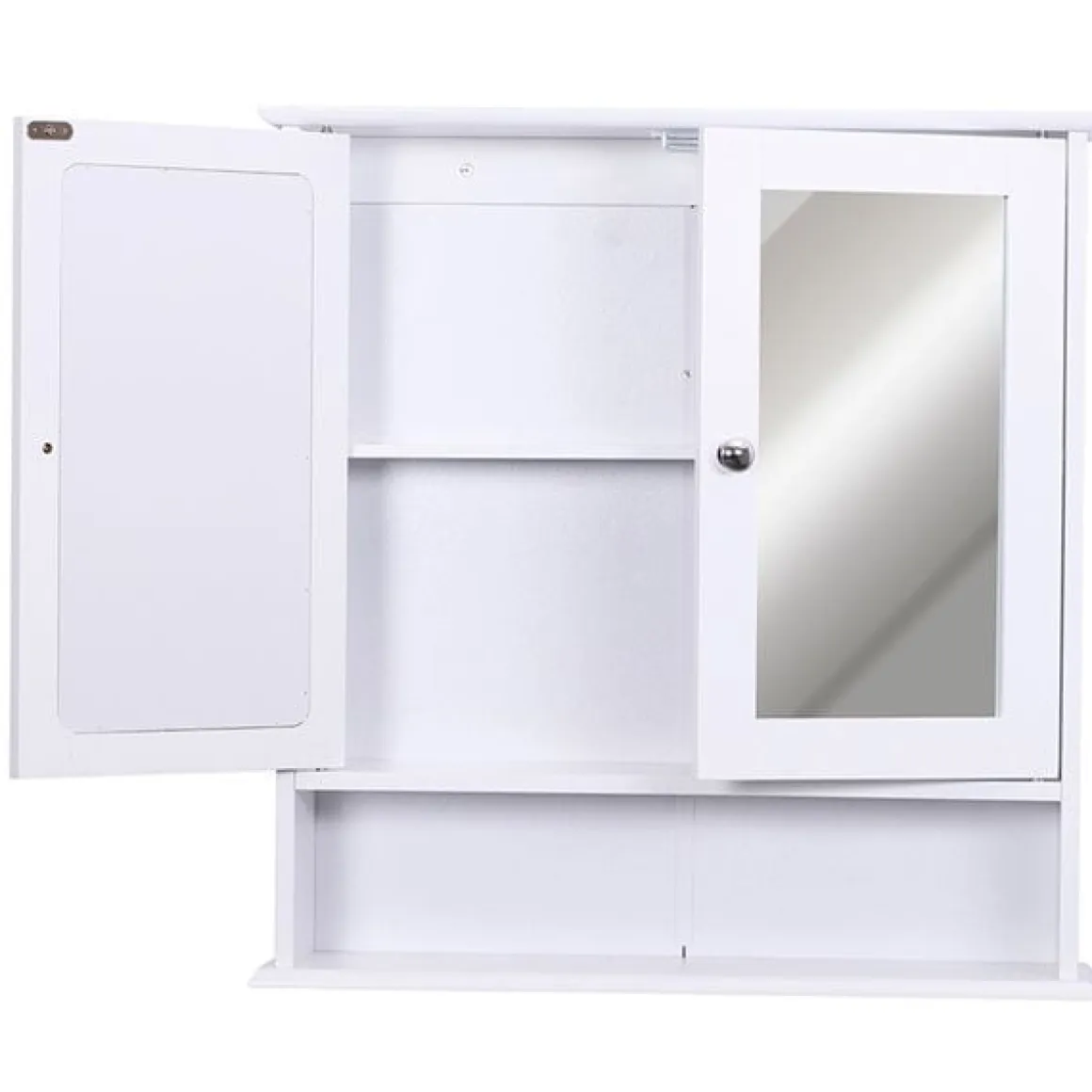 Armario de baño con espejo blanco 56x13x58 cm