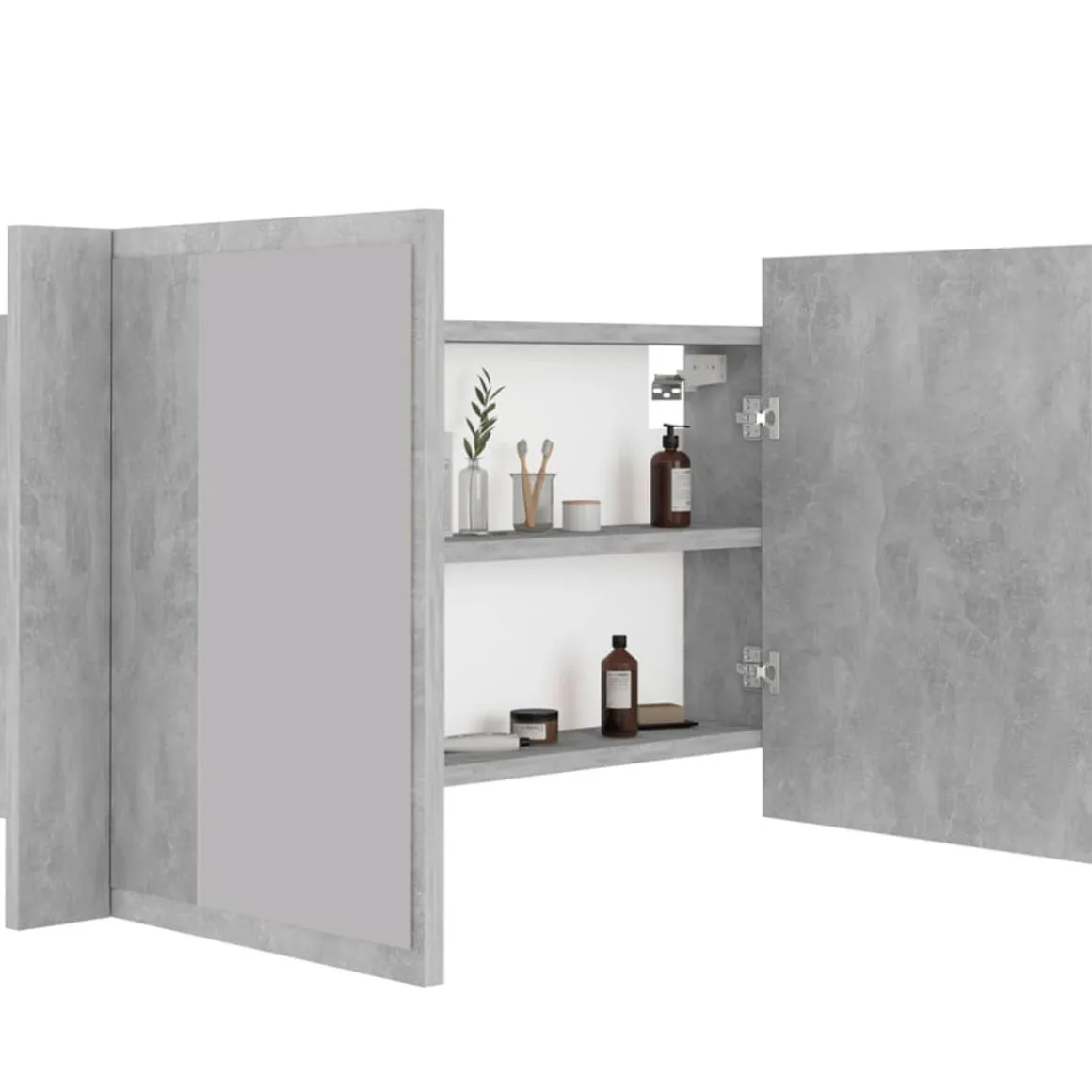 Armario de baño con espejo Rieti con luz LED 45x80x12 cm