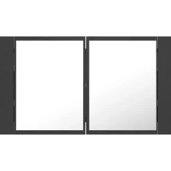Armario de baño con espejo Rieti con luz LED 45x80x12 cm