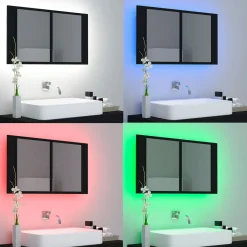 Armario de baño con espejo Rieti con luz LED 45x80x12 cm