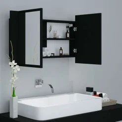 Armario de baño con espejo Rieti con luz LED 45x80x12 cm