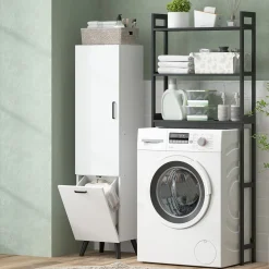 Armario de baño Elite Homcom 2 puertas blanco 144x35x31,5 cm