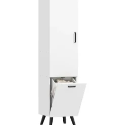 Armario de baño Elite Homcom 2 puertas blanco 144x35x31,5 cm
