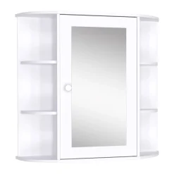 Armario de baño Kabun Homcom con espejo blanco 63x66x17 cm