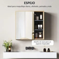 Armario de baño Katie Homcom con espejo 60x60x20