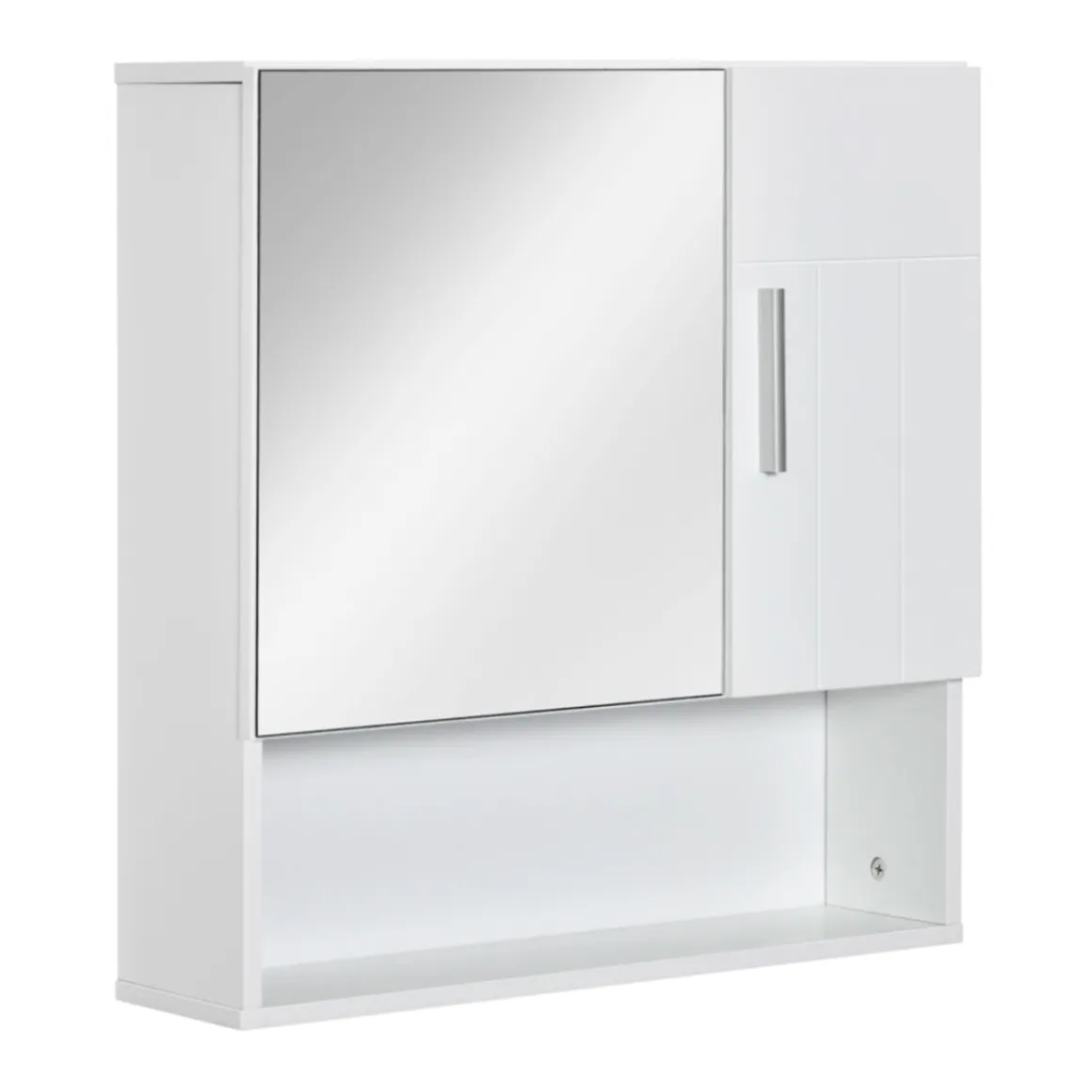 Armario de baño Kleankin con espejo 2 puertas 2 estantes 55,3x54x15,2 cm