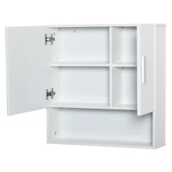 Armario de baño Kleankin con espejo 2 puertas 2 estantes 55,3x54x15,2 cm