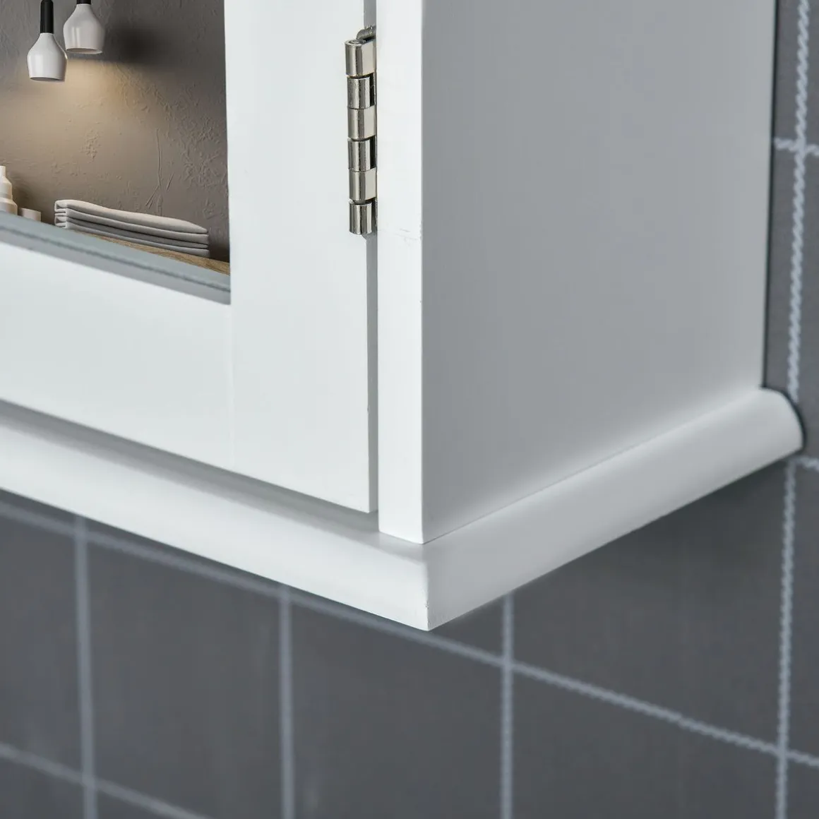 Armario de baño Álamo Kleankin con espejo blanco 60x41x14 cm